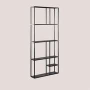 Modułowa Półka Ścienna 80 Cm Ze Stali Thura Czarny Węgiel - Sklum