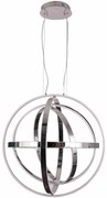 Lampa wisząca, okręgi, srebrne, chrome, pojedyncza kula COPERNICUS CHROME 260W LED