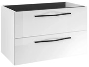 Szafka pod umywalkę PILAR 2S 80cm biały połysk STRAMA