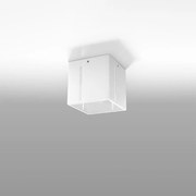 Biała lampa sufitowa z metalowym kloszem 10x10 cm Pax – Sollux