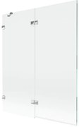 Mexen Lunar parawan nawannowy 2-skrzydłowy lewy 140 x 150 cm, transparent, chrom - 897-140-100-01-00-L