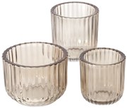 Szklane świeczniki w trzech rozmiarach SIKEL