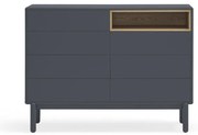 Ciemnoszara niska komoda 120x90 cm Corvo – Teulat