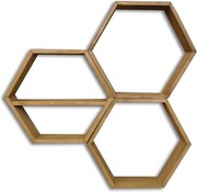 Półka ścienna – 37 cm x 37 cm x 10 cm – Orzech – Drewno jodłowe