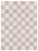 Jasnoróżowo-kremowy bawełniany dywan tkany ręcznie odpowiedni do prania 120x160 cm Kitchen Tiles Rose – Lorena Canals