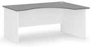 Ergonomiczne biurko PRIMO WHITE, 160x120 cm, prawe, biało-grafitowe