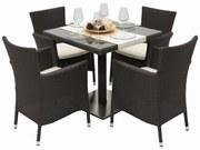 Zestaw ogrodowy z rattanu GINA II. 1 + 4 (brązowy)