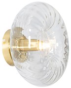 Lampa ścienna art deco złota ze szkłem - Ayesha ArtDeco Oswietlenie wewnetrzne