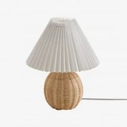 Lampa Stołowa Z Rattanu I Papieru Oliag Miel - Sklum