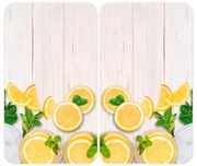 Płyty ochronne na kuchenkę ze szkła hartowanego zestaw 2 szt. 52x30 cm Lemons – Wenko