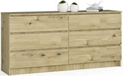 Komoda do sypialni z gładkim frontem dąb artisan D7-T26