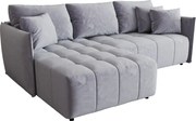 Błękitna welurowa sofa w kształcie litery L M7-M49