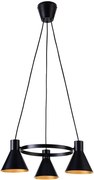 Czarna matowa potrójna lampa wisząca do loftu - 11X K106 N0-H18