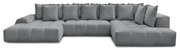 Ciemnoszary rozkładany/ze schowkiem narożnik z tkaniny szenilowej (prawostronny/w kształcie litery U) Everest – Bobochic Paris