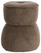 Brązowy puf z materiału bouclé Leyla – Light &amp; Living
