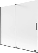 Mexen Velar parawan nawannowy 2-skrzydłowy rozsuwany 170 x 150 cm, szron, gun gray szczotkowany - 896-170-000-31-66