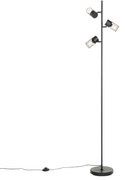 Industrialna lampa stojąca czarna 3-światłowa - JimPrzemysłowy Oswietlenie wewnetrzne