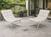 Zestaw mebli ogrodowych na balkon i taras Nivo 072 - 2 fotele i stolik, kolor beżowy