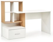 Biurko GROSSO dąb złoty/białe HALMAR