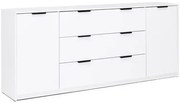Długa biała komoda z szufladami połysk E9-G23