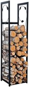 Czarny dekoracyjny stojak na drewno do kominka B9-G88
