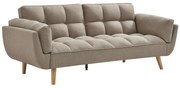 Kanapa 3-osobowa rozkładana z beżową tapicerką - LOELINE