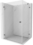 Mexen Lunar-B kabina prysznicowa uchylna lewa 80 x 80 cm, transparent, gun gray szczotkowany - 832-080-080-66-00-L