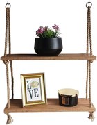 Wisząca półka na sznurkach dąb craft złoty T9-K73