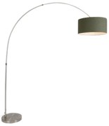 Lampa łukowa stalowa z zielonym mchu abażurem 50/50/25 - XXL