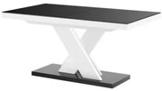 Stół XENON LUX 160(256)x89 czarny połysk/biały połysk rozkładany HUBERTUS