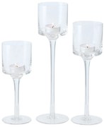 Szklane świeczniki, trzy wysokości, AROSA