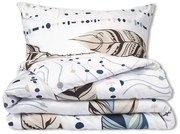 Matex Pościel satynowa Ptasie pióra, 140 x 200 cm,70 x 90 cm