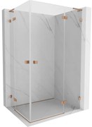 Mexen Lunar L Duo kabina prysznicowa uchylna prawa 75 x 70 cm, transparent, miedź szczotkowana - 834L-075P-070L-65-00