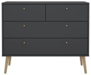 Antracytowa niska komoda 99x82 cm Bodo – Tvilum