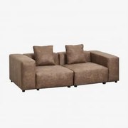 Modułowa Sofa 2-częściowa (↔︎230 Cm) Z Wysokim Podłokietnikiem Bruna Zamsz W Kolorze Brązowej Kawy - Sklum