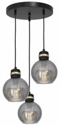Lampa wisząca potrójna, 3 kule, czarna/złota OMEGA BLACK/GOLD 3xE27