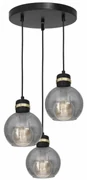 Lampa wisząca potrójna, 3 kule, czarna/złota OMEGA BLACK/GOLD 3xE27