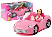 Lalka w podróży kabrioletem  auto dla lalki