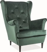 Fotel uszak LADY VELVET zielony