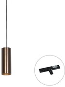 Design hanglamp donkerbrons incl. rail adapter 1-fase - Slimline Tubo