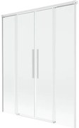 Mexen Rox parawan nawannowy 2-skrzydłowy rozsuwany 160 x 150 cm, transparent, biały - 8C9-160-002-20-00