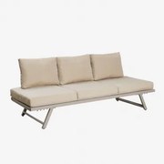 Rozkładana Sofa Ogrodowa Libanc, 3-osobowa Kremowa Tapioca - Mokka Brąz - Sklum