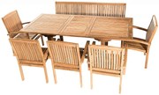 Zestaw teak ogrodowy TWIN 1 + 5 + 1