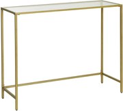 Złota metalowa konsola ze szklanym blatem P2-T52