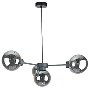 Żyrandol na lince KALIOPE II 4xE14/50W/230V czarny/dymny czarny