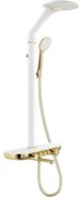 Mexen Blaze zestaw prysznicowy natynkowy z deszczownicą i baterią, biały/złoty - 78109-25