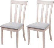 Krzesło do jadalni MCW-G46 (zestaw 2 szt.),  jasna rama, szare