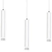 LAMPA WISZĄCA ALBA 3X5W LED, białe, potrójne, 3 klosze, tuba