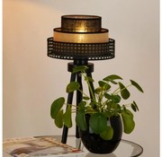 Brilagi - Lampa stołowa DAKOTA LUNETA 1xE27/15W/230V czarna/rattan