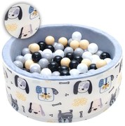 Suchy Basen Z Kulkami 80x30cm - Pieski - 200 Piłeczek